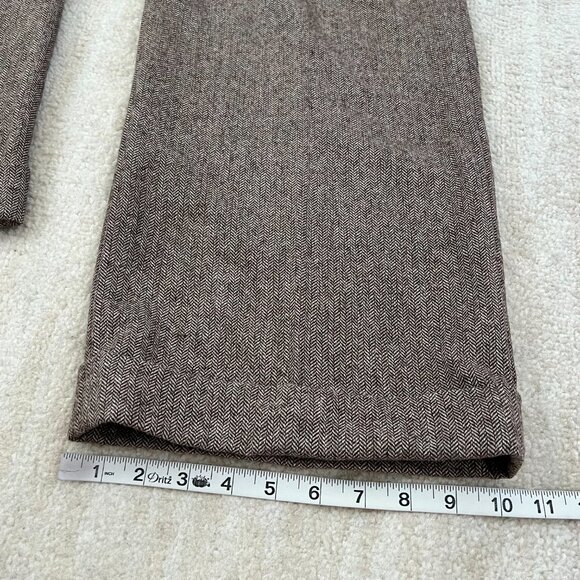 House of Foxy Wool Herringbone Wide Leg Pleated Trousers Pants UK 10 US 6 - Picture 6 of 11